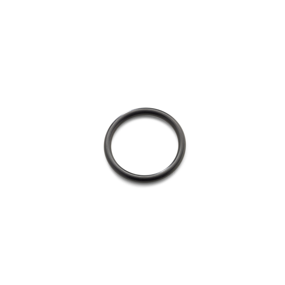 Ein Fissler Vitavit® Royal O-Ring für Sockel - eine präzise gefertigte, schwarze, runde Dichtung - ist auf weißem Hintergrund zentriert.