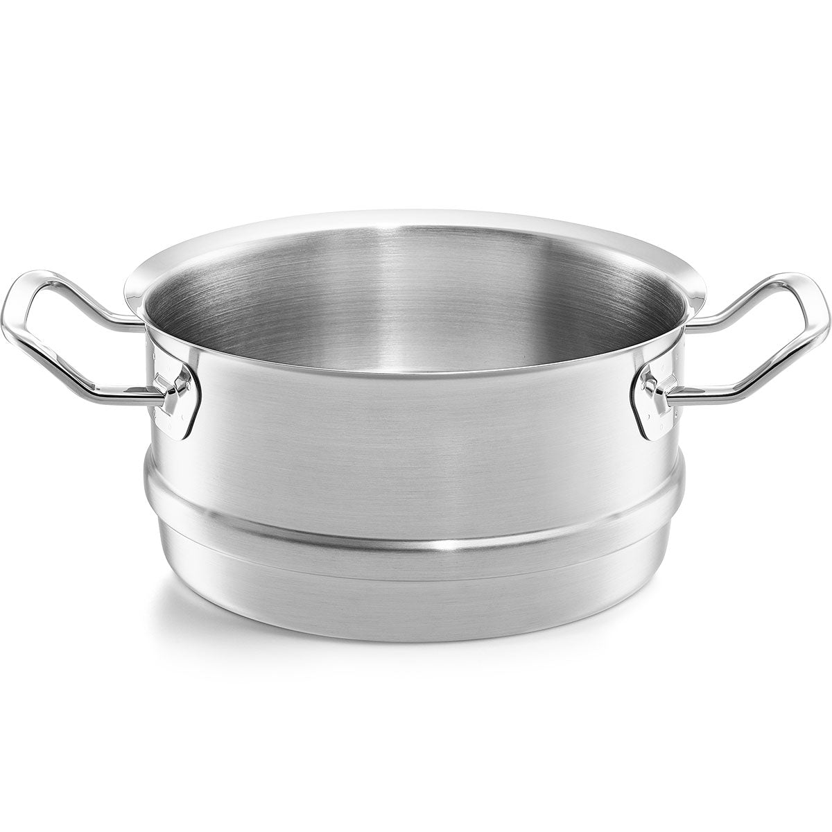 Fissler Original-Profi Collection® Steamer Insert: two side handles, fits stainless steel pot, smooth stainless steel for durability and shine.