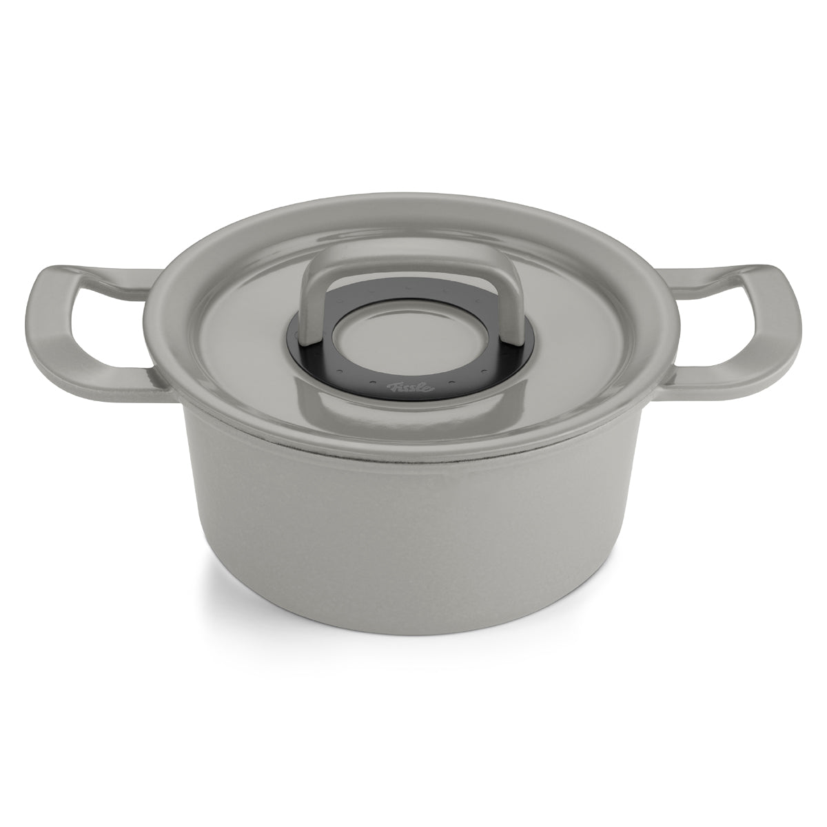 Der gusseiserne Dutch Oven der Fissler Original-Profi Collection® mit Deckel und seitlichen Griffen, hier in Weiß, für die deutsche Spitzenküche.
