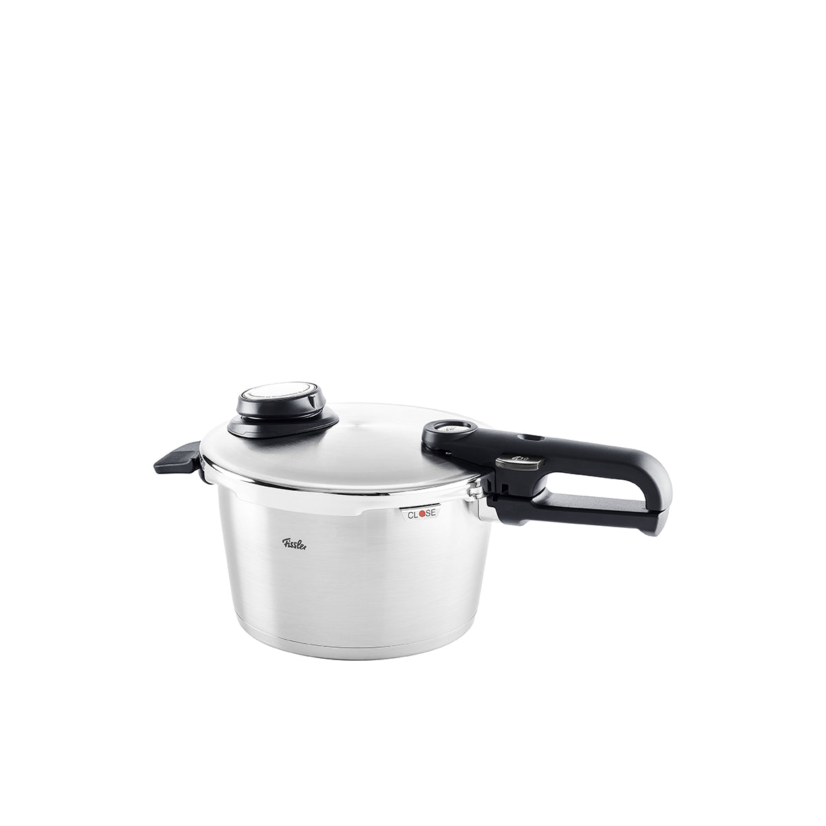 Fissler Vitavit® Premium Schnellkochtopf-Set 3-teilig, Edelstahl 18/10, Made in Germany. Präzisionsdeckel, Ventil, schwarzer Griff.