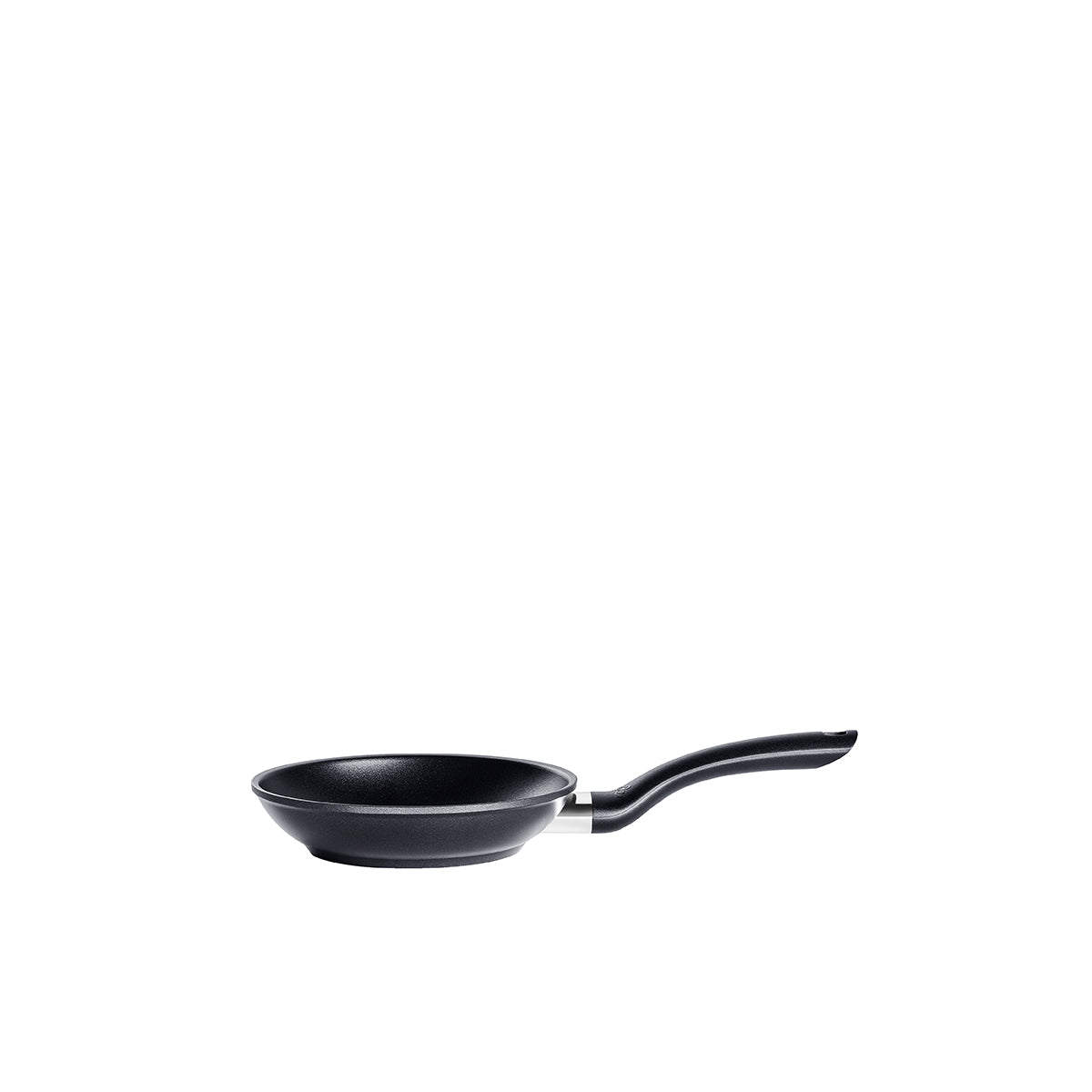 Fissler Cenit® Snack Pan 18 cm in Black, smooth and durable with premium non-stick coating, showcases German engineering on a white background.
