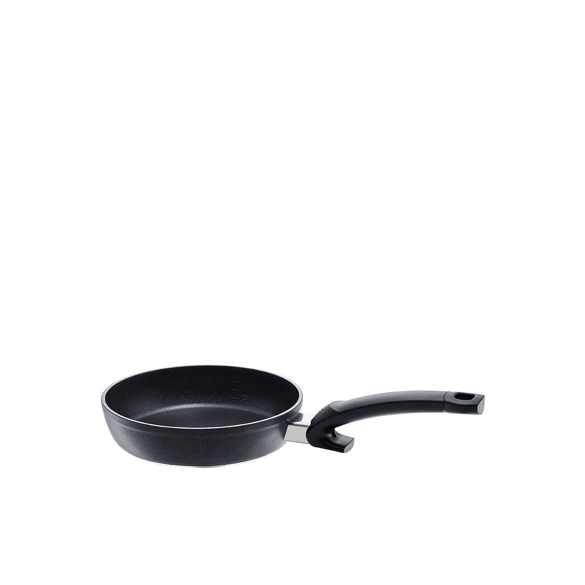 Fissler Levital®+ Comfort Frying Pan, small, black, rounded base, curved handle - German design and quality icon since 1845.